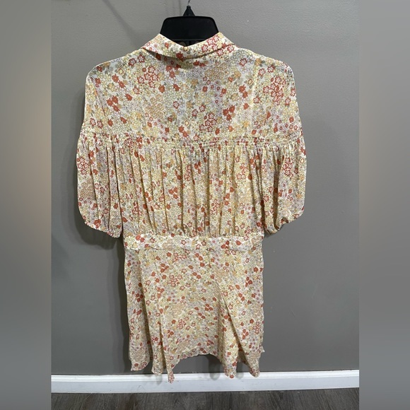 Free People NEW Women's Floral Bonnie Mini Dress in Tea Combo Size Large‎ - Picture 5 of 6